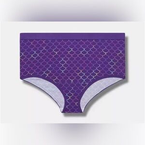#x160 - Torrid Cotton Mid Rise Brief Panty Mermaid Scales Heliotrope Purple